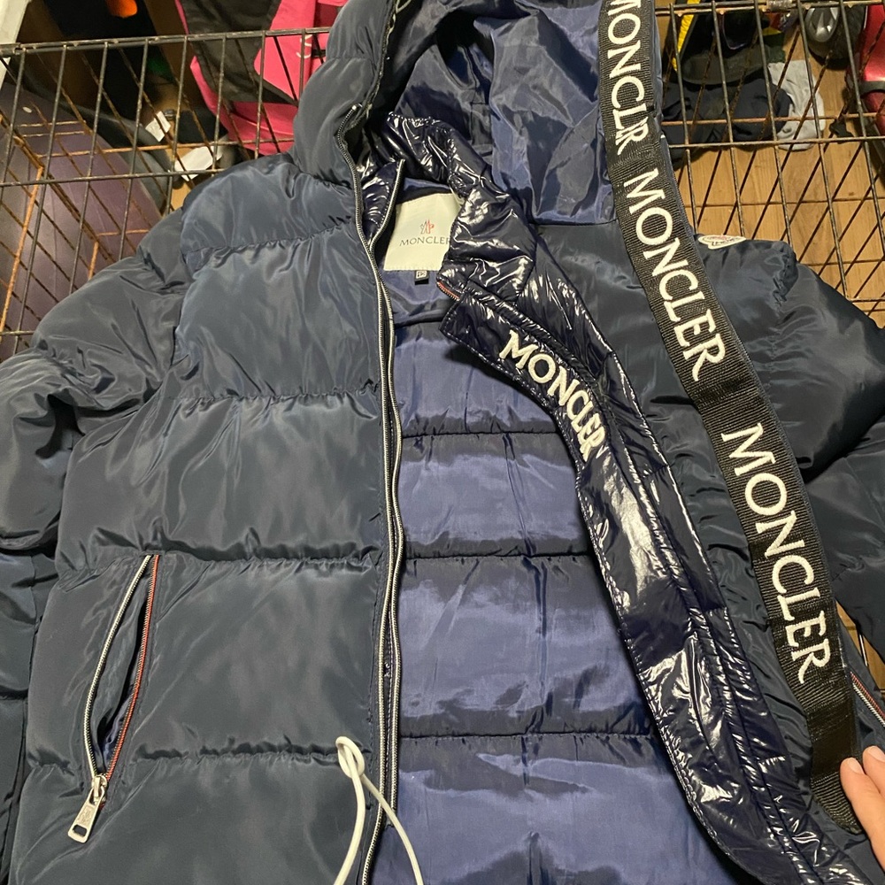 Moncler Kids Dark Blue Puffer Coat
